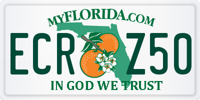 FL license plate ECRZ50