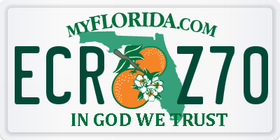 FL license plate ECRZ70