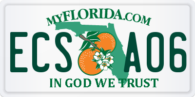 FL license plate ECSA06