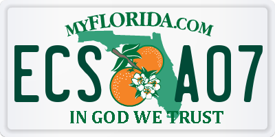 FL license plate ECSA07
