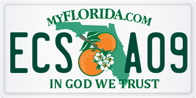 FL license plate ECSA09