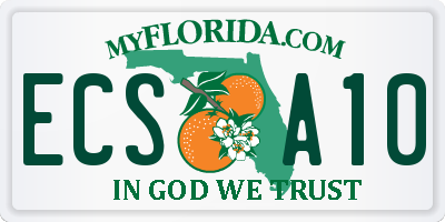 FL license plate ECSA10