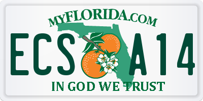 FL license plate ECSA14
