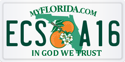 FL license plate ECSA16