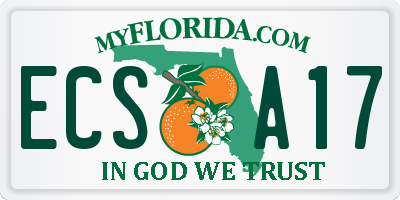 FL license plate ECSA17