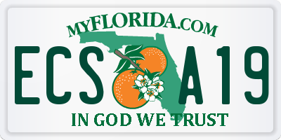 FL license plate ECSA19