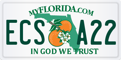 FL license plate ECSA22