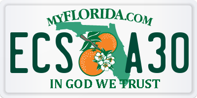FL license plate ECSA30