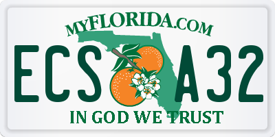 FL license plate ECSA32