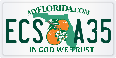 FL license plate ECSA35