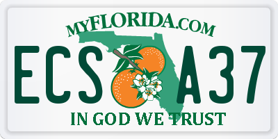 FL license plate ECSA37
