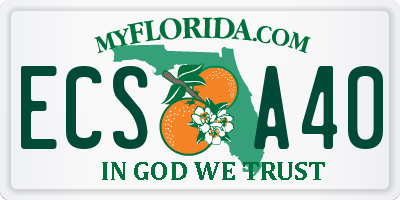 FL license plate ECSA40