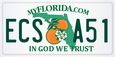 FL license plate ECSA51