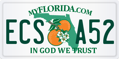 FL license plate ECSA52
