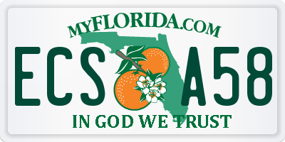 FL license plate ECSA58