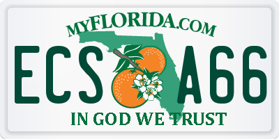FL license plate ECSA66