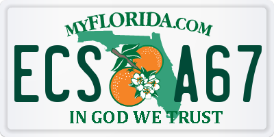 FL license plate ECSA67
