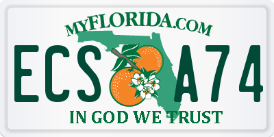 FL license plate ECSA74