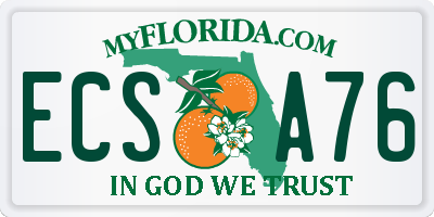 FL license plate ECSA76