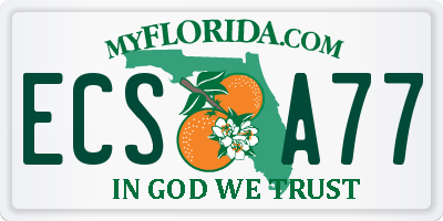 FL license plate ECSA77