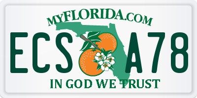 FL license plate ECSA78