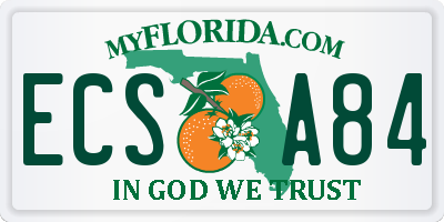 FL license plate ECSA84