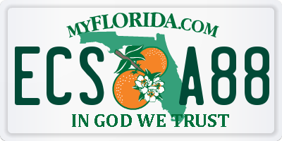 FL license plate ECSA88
