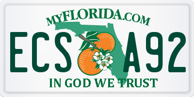 FL license plate ECSA92