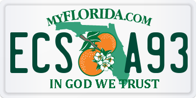 FL license plate ECSA93