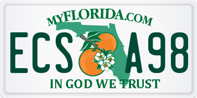 FL license plate ECSA98