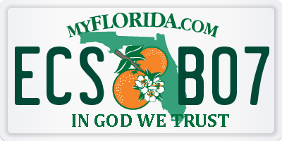 FL license plate ECSB07