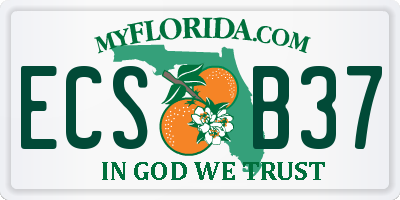 FL license plate ECSB37