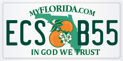FL license plate ECSB55