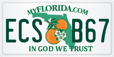 FL license plate ECSB67