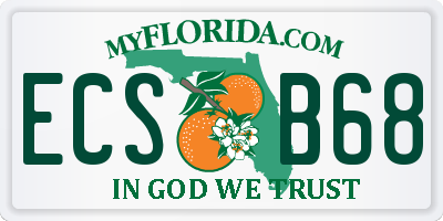 FL license plate ECSB68