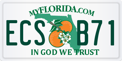 FL license plate ECSB71
