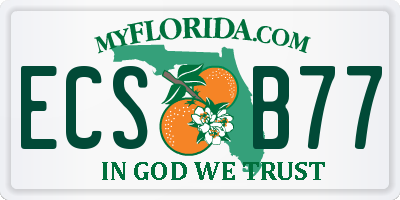 FL license plate ECSB77