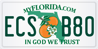 FL license plate ECSB80