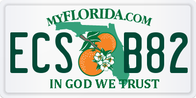 FL license plate ECSB82