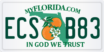 FL license plate ECSB83