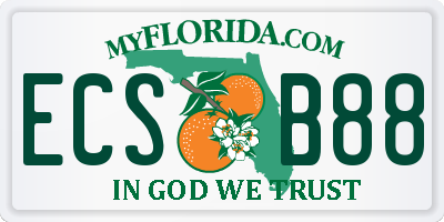 FL license plate ECSB88