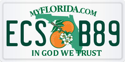 FL license plate ECSB89
