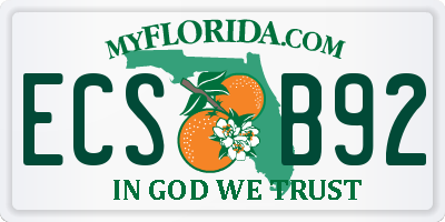 FL license plate ECSB92