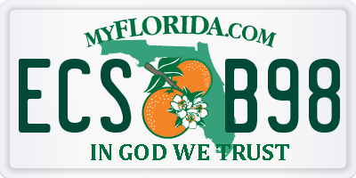 FL license plate ECSB98