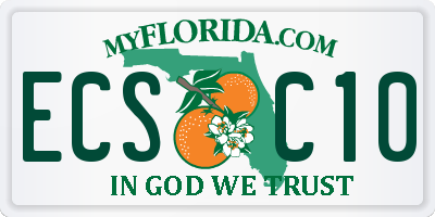 FL license plate ECSC10