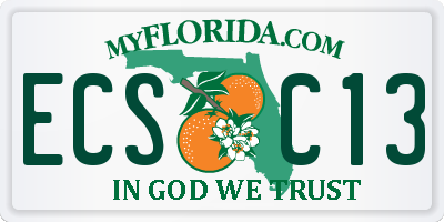 FL license plate ECSC13