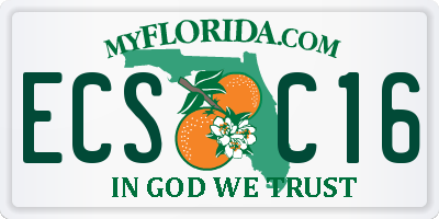 FL license plate ECSC16