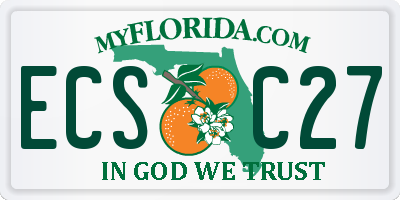 FL license plate ECSC27
