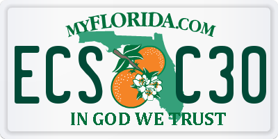 FL license plate ECSC30
