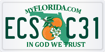 FL license plate ECSC31